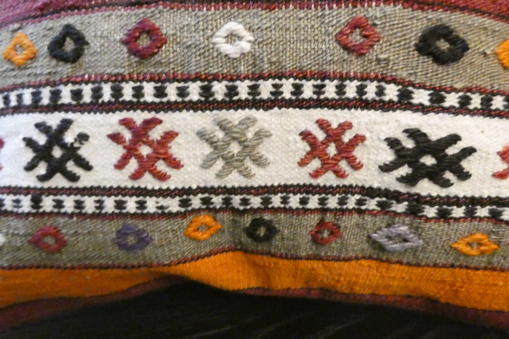 Handmade Turkish Kilim Cushion Cover 40 x 40cm with Insert | Original Anatolian Kilim | Organic Cotton Backing | TK26-C760- Rugs Direct 