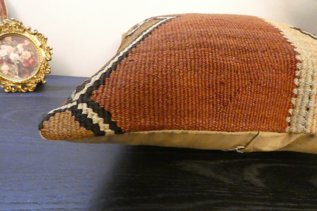Handmade Turkish Kilim Cushion Cover 40 x 40cm with Insert | Original Anatolian Kilim | Organic Cotton Backing | TK26-C759- Rugs Direct 