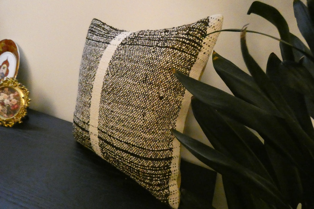 Handmade Turkish Kilim Cushion Cover 40 x 40cm with Insert | Original Anatolian Kilim | Organic Cotton Backing | TK26-C767- Rugs Direct 