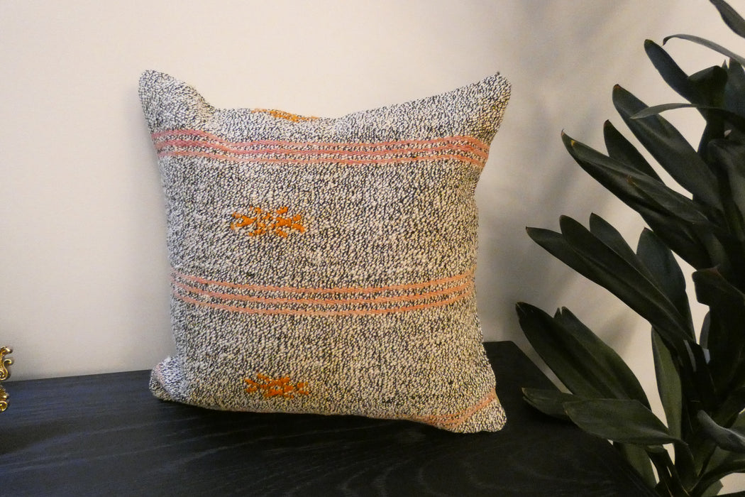 Handmade Turkish Kilim Cushion Cover 40 x 40cm with Insert | Original Anatolian Kilim | Organic Cotton Backing | TK26-C768- Rugs Direct 