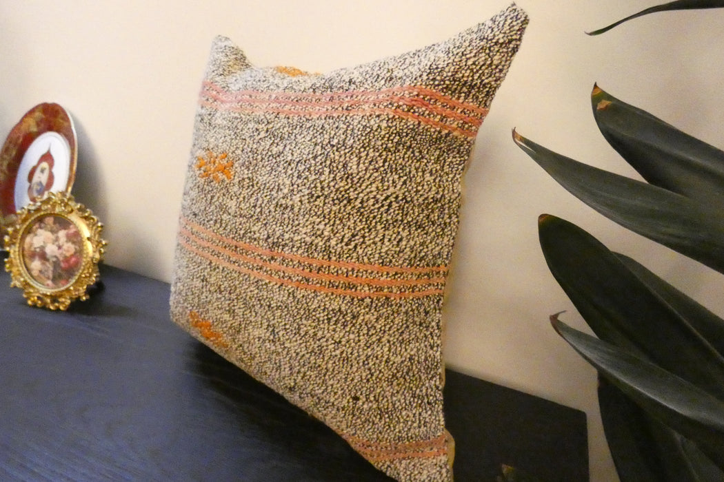 Handmade Turkish Kilim Cushion Cover 40 x 40cm with Insert | Original Anatolian Kilim | Organic Cotton Backing | TK26-C768- Rugs Direct 