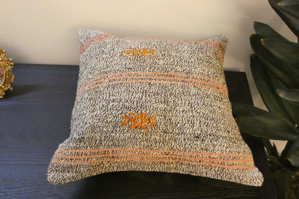 Handmade Turkish Kilim Cushion Cover 40 x 40cm with Insert | Original Anatolian Kilim | Organic Cotton Backing | TK26-C768- Rugs Direct 