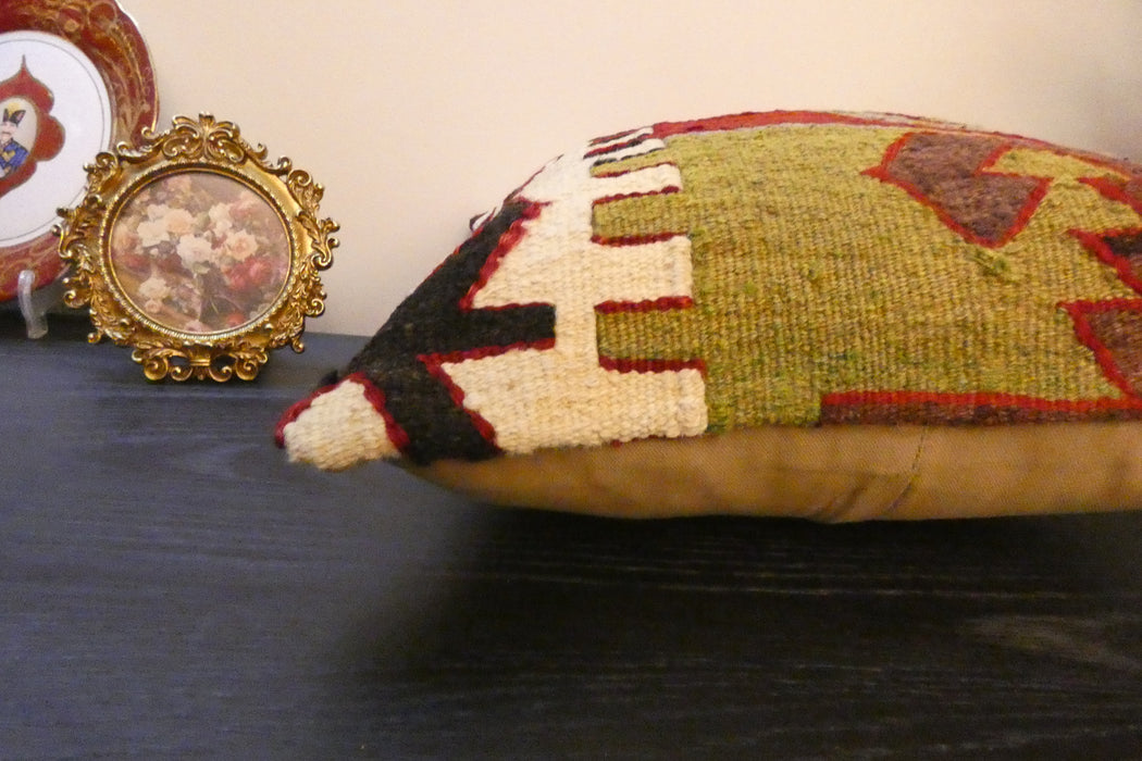 Handmade Turkish Kilim Cushion Cover 40 x 40cm with Insert | Original Anatolian Kilim | Organic Cotton Backing | TK26-C769- Rugs Direct 