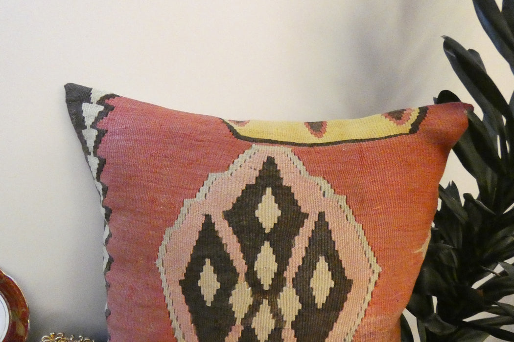Handmade Turkish Kilim Cushion Cover 70 x 70cm with Insert | Original Anatolian Kilim | Organic Cotton Backing | TK26-C771- Rugs Direct 