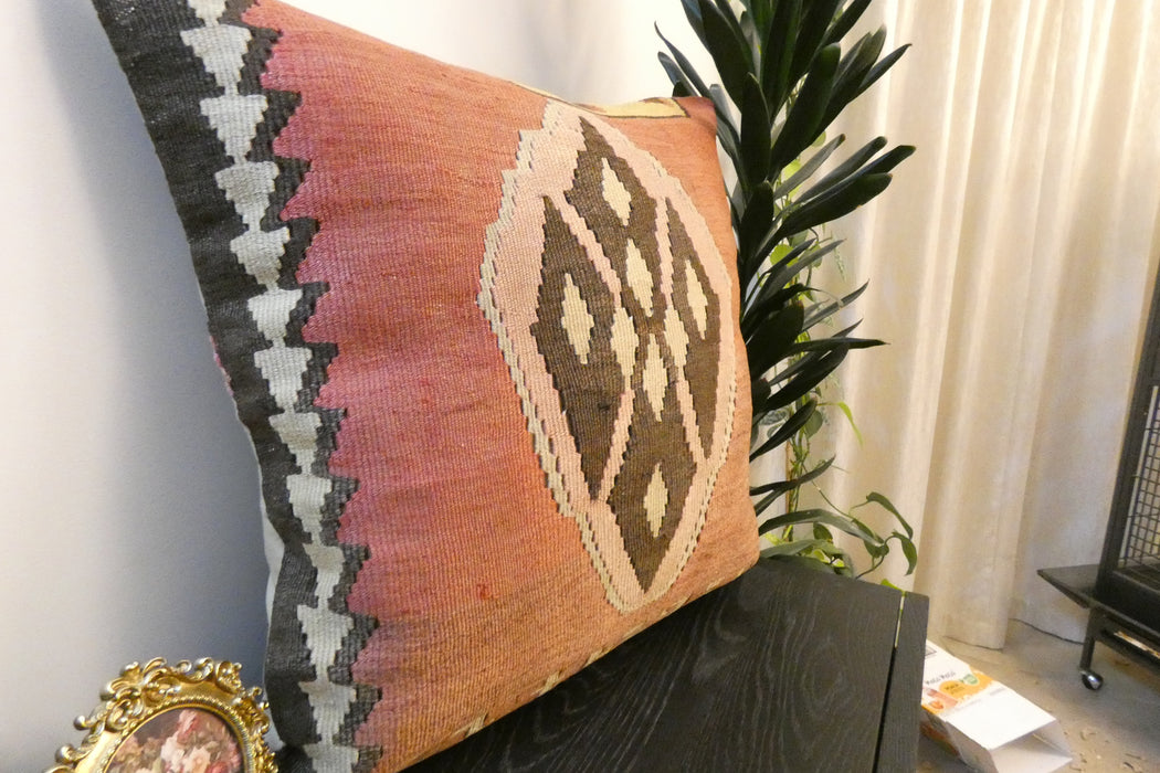 Handmade Turkish Kilim Cushion Cover 70 x 70cm with Insert | Original Anatolian Kilim | Organic Cotton Backing | TK26-C771- Rugs Direct 