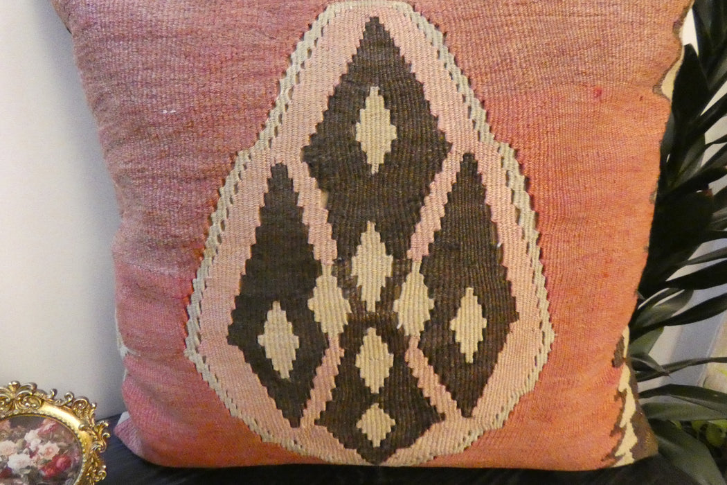 Handmade Turkish Kilim Cushion Cover 70 x 70cm with Insert | Original Anatolian Kilim | Organic Cotton Backing | TK26-C771- Rugs Direct 