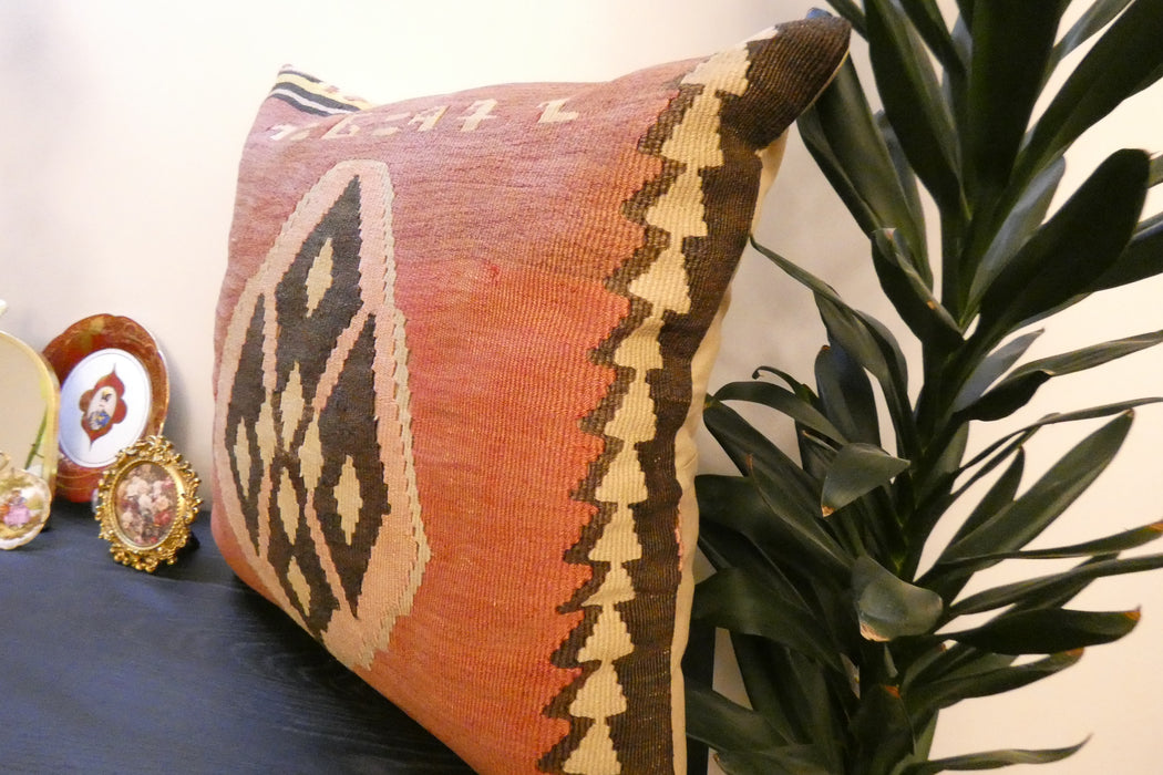 Handmade Turkish Kilim Cushion Cover 70 x 70cm with Insert | Original Anatolian Kilim | Organic Cotton Backing | TK26-C771- Rugs Direct 