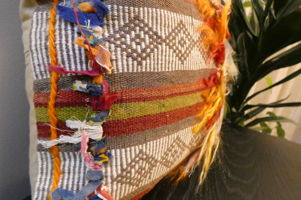 Handmade Turkish Kilim Cushion Cover 40 x 40cm with Insert | Original Anatolian Kilim | Organic Cotton Backing | TK26-C781- Rugs Direct 