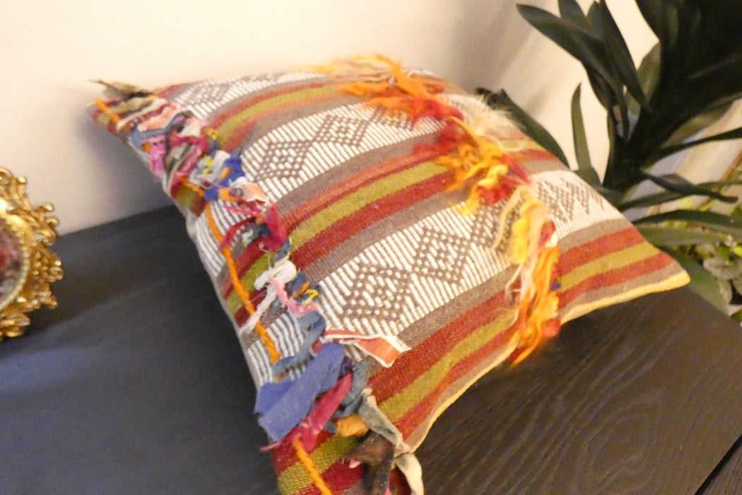 Handmade Turkish Kilim Cushion Cover 40 x 40cm with Insert | Original Anatolian Kilim | Organic Cotton Backing | TK26-C781- Rugs Direct 