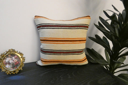 Handmade Turkish Kilim Cushion Cover 40 x 40cm with Insert | Original Anatolian Kilim | Organic Cotton Backing | TK26-C780- Rugs Direct