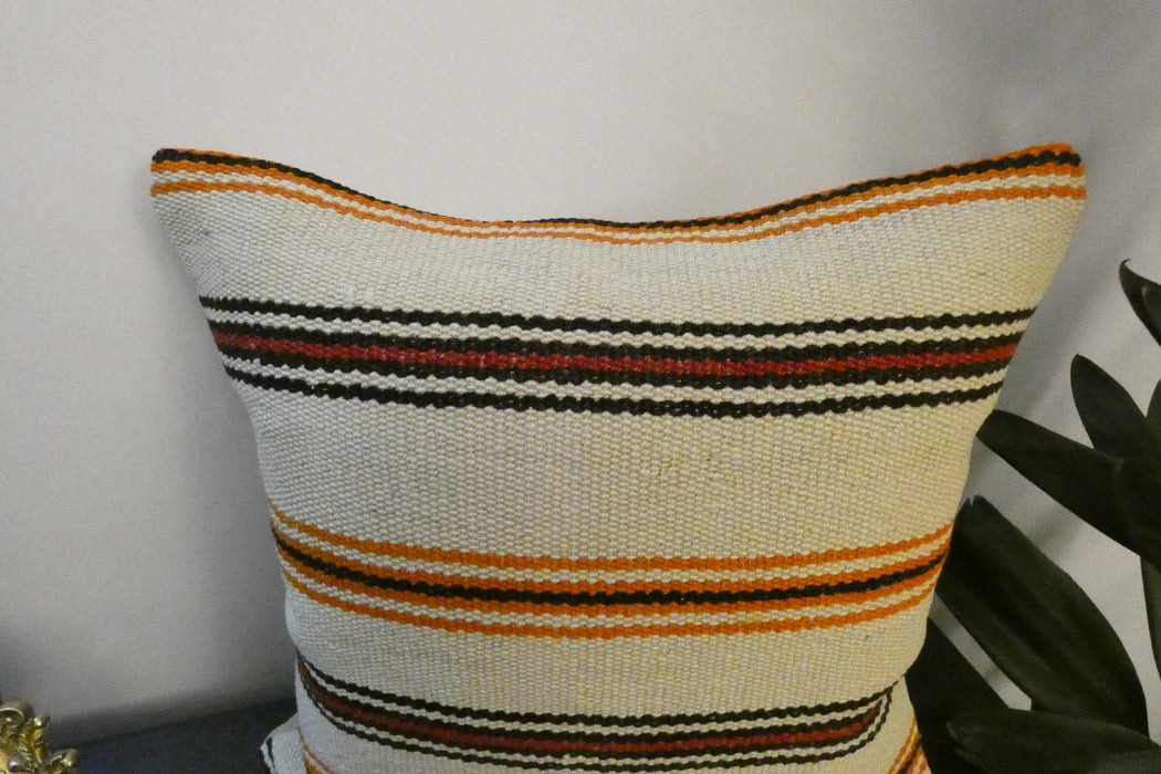 Handmade Turkish Kilim Cushion Cover 40 x 40cm with Insert | Original Anatolian Kilim | Organic Cotton Backing | TK26-C780- Rugs Direct