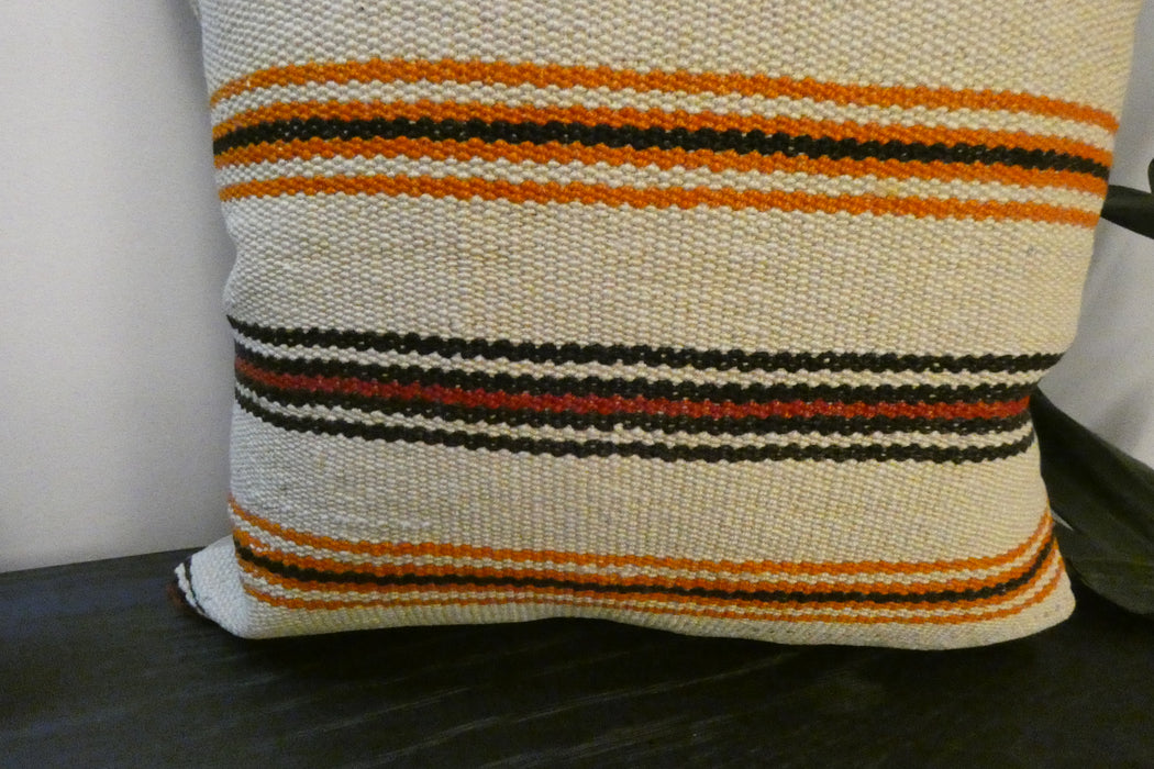 Handmade Turkish Kilim Cushion Cover 40 x 40cm with Insert | Original Anatolian Kilim | Organic Cotton Backing | TK26-C780- Rugs Direct