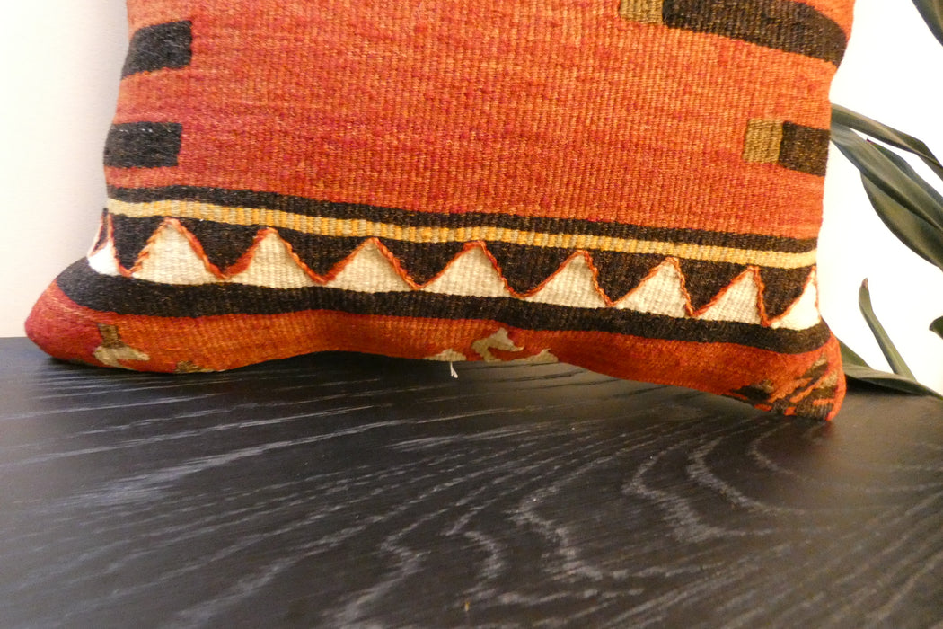 Handmade Turkish Kilim Cushion Cover 40 x 40cm with Insert | Original Anatolian Kilim | Organic Cotton Backing | TK26-C774- Rugs Direct 