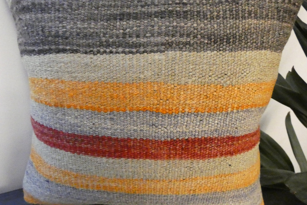 Handmade Turkish Kilim Cushion Cover 40 x 40cm with Insert | Original Anatolian Kilim | Organic Cotton Backing | TK26-C773- Rugs Direct 