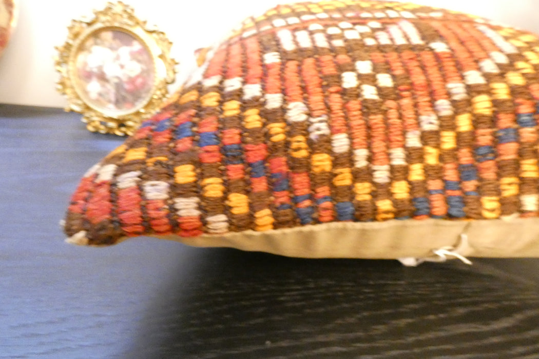 Handmade Turkish Kilim Cushion Cover 40 x 40cm with Insert | Original Anatolian Kilim | Organic Cotton Backing | TK26-C7710- Rugs Direct 