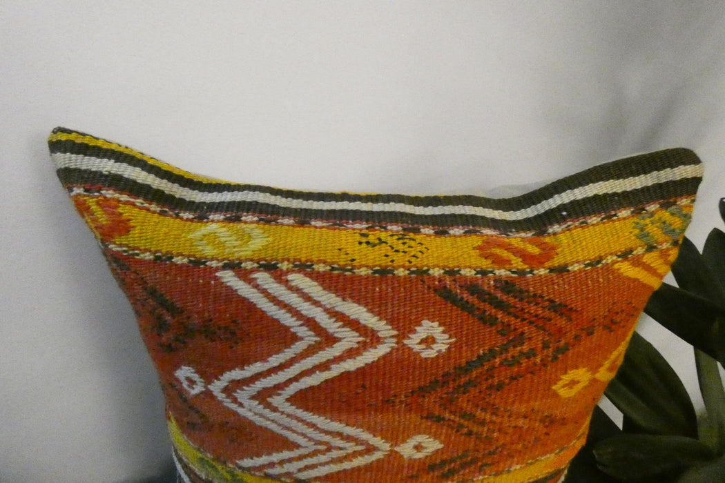 Handmade Turkish Kilim Cushion Cover 40 x 40cm with Insert | Original Anatolian Kilim | Organic Cotton Backing | TK26-C779- Rugs Direct 