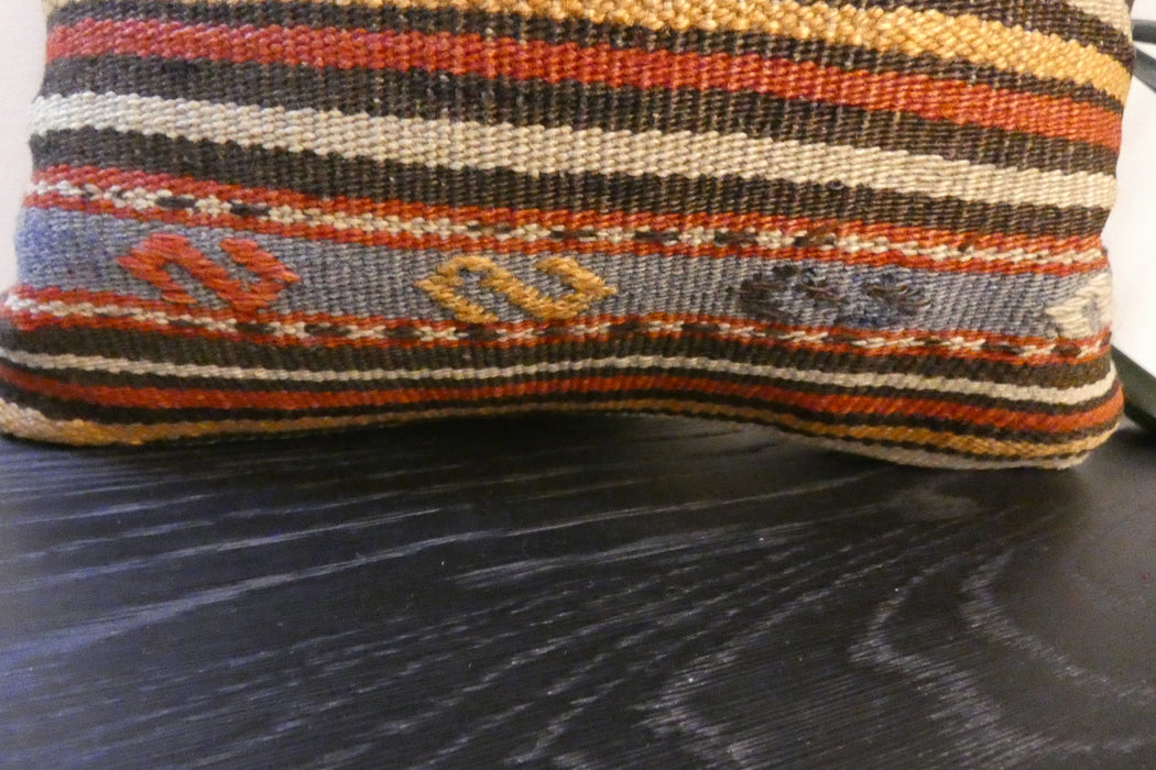 Handmade Turkish Kilim Cushion Cover 40 x 40cm with Insert | Original Anatolian Kilim | Organic Cotton Backing | TK26-C779- Rugs Direct 