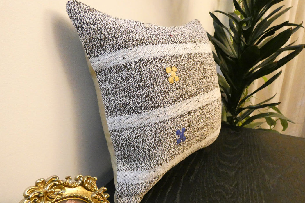 Handmade Turkish Kilim Cushion Cover 40 x 40cm with Insert | Original Anatolian Kilim | Organic Cotton Backing | TK26-C776- Rugs Direct 