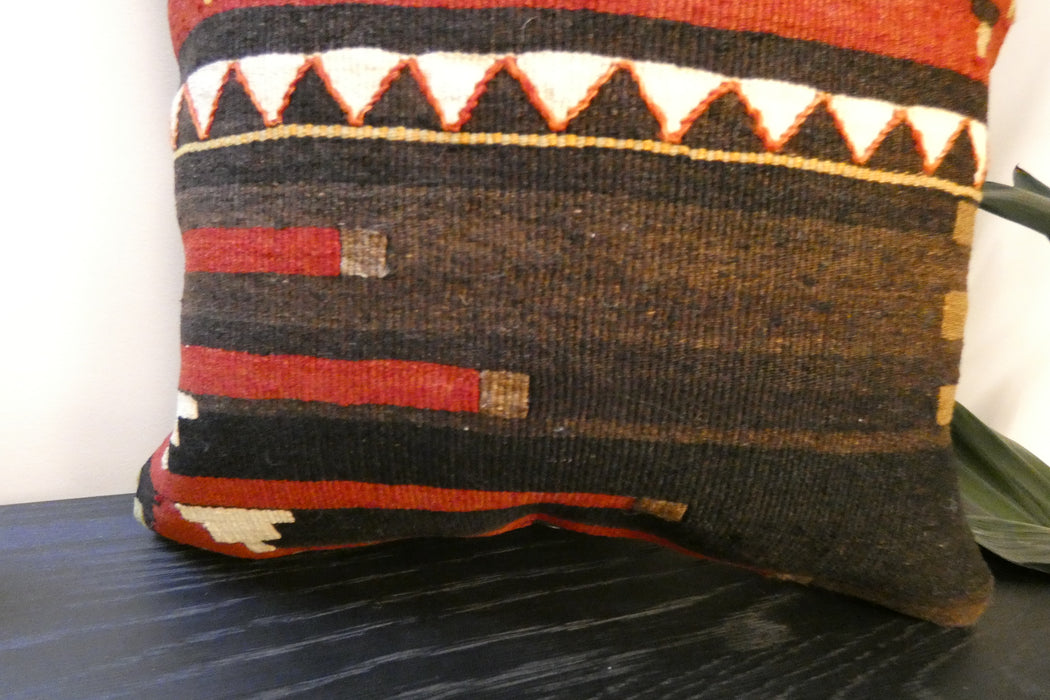 Handmade Turkish Kilim Cushion Cover 40 x 40cm with Insert | Original Anatolian Kilim | Organic Cotton Backing | TK26-C778- Rugs Direct 