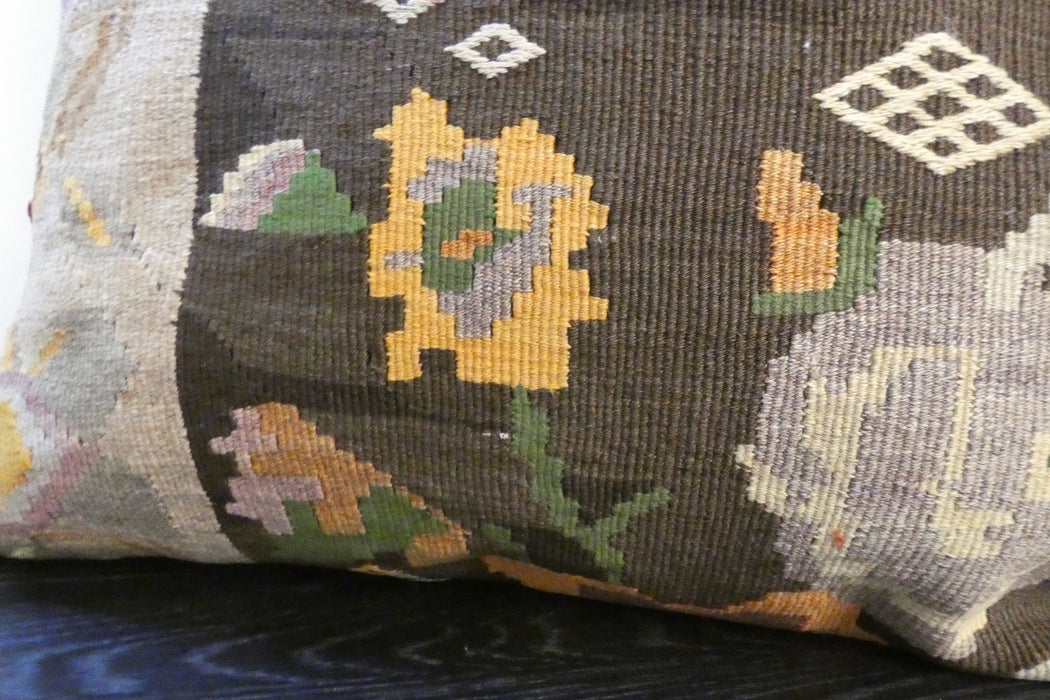 Handmade Turkish Kilim Cushion Cover 70 x 70cm with Insert | Original Anatolian Kilim | Organic Cotton Backing | TK26-C892- Rugs Direct 