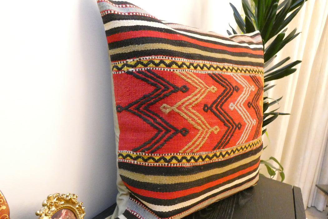 Handmade Turkish Kilim Cushion Cover 70 x 70cm with Insert | Original Anatolian Kilim | Organic Cotton Backing | TK26-C891- Rugs Direct 