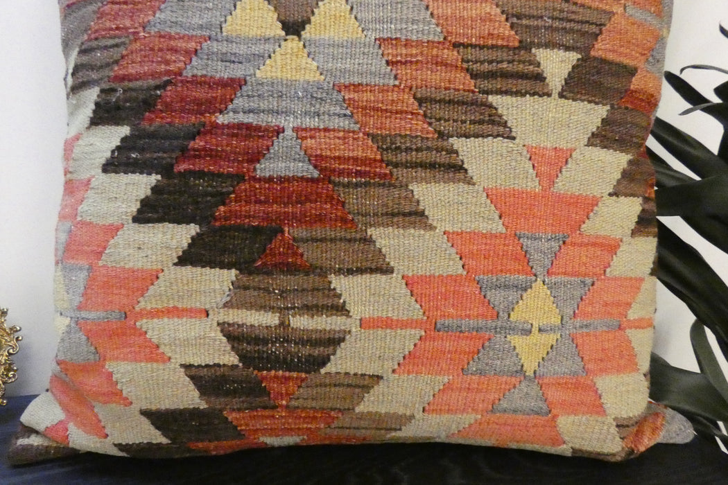 Handmade Turkish Kilim Cushion Cover 70 x 70cm with Insert | Original Anatolian Kilim | Organic Cotton Backing | TK26-C782- Rugs direct 