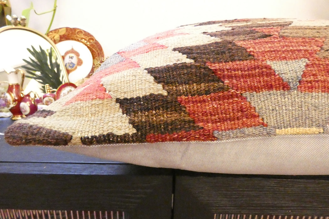 Handmade Turkish Kilim Cushion Cover 70 x 70cm with Insert | Original Anatolian Kilim | Organic Cotton Backing | TK26-C782- Rugs direct 