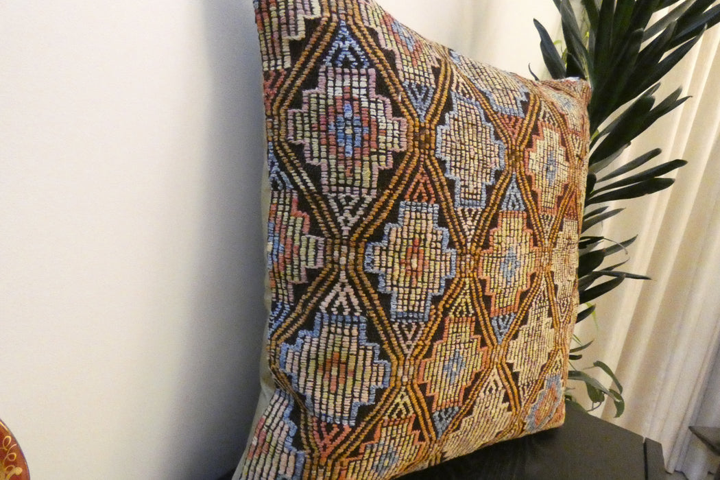 Handmade Turkish Kilim Cushion Cover 70 x 70cm with Insert | Original Anatolian Kilim | Organic Cotton Backing | TK26-C786- Rugs Direct 