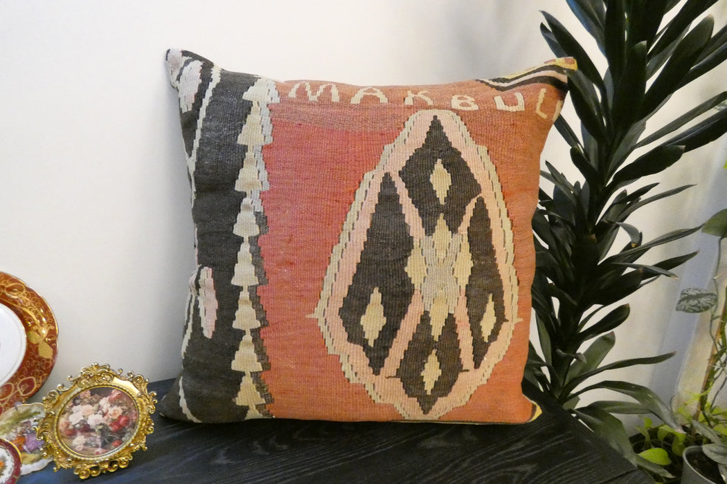 Handmade Turkish Kilim Cushion Cover 70 x 70cm with Insert | Original Anatolian Kilim | Organic Cotton Backing | TK26-C783- Rugs Direct 