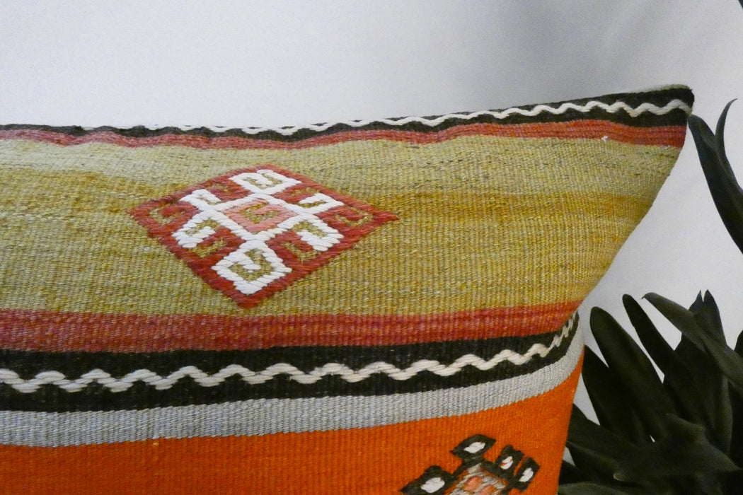 Handmade Turkish Kilim Cushion Cover 70 x 70cm with Insert | Original Anatolian Kilim | Organic Cotton Backing | TK26-C789- Rugs Direct 