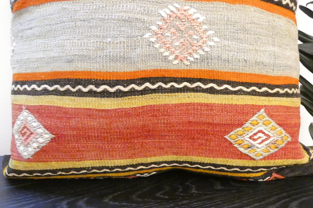 Handmade Turkish Kilim Cushion Cover 70 x 70cm with Insert | Original Anatolian Kilim | Organic Cotton Backing | TK26-C789- Rugs Direct 