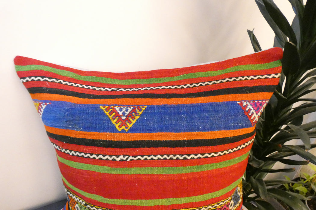 Handmade Turkish Kilim Cushion Cover 70 x 70cm with Insert | Original Anatolian Kilim | Organic Cotton Backing | TK26-C788- Rugs Direct 