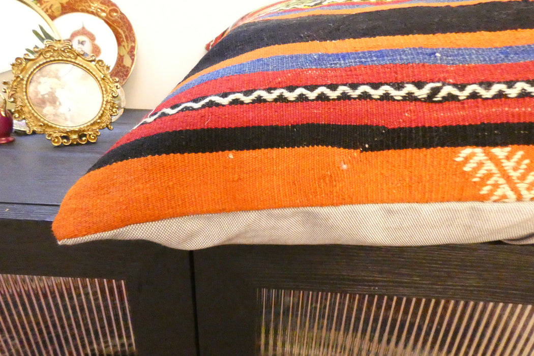 Handmade Turkish Kilim Cushion Cover 70 x 70cm with Insert | Original Anatolian Kilim | Organic Cotton Backing | TK26-C788- Rugs Direct 