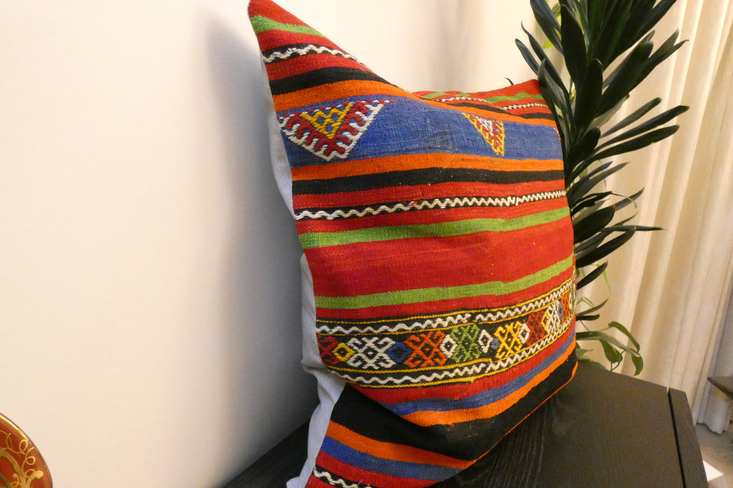 Handmade Turkish Kilim Cushion Cover 70 x 70cm with Insert | Original Anatolian Kilim | Organic Cotton Backing | TK26-C788- Rugs Direct 