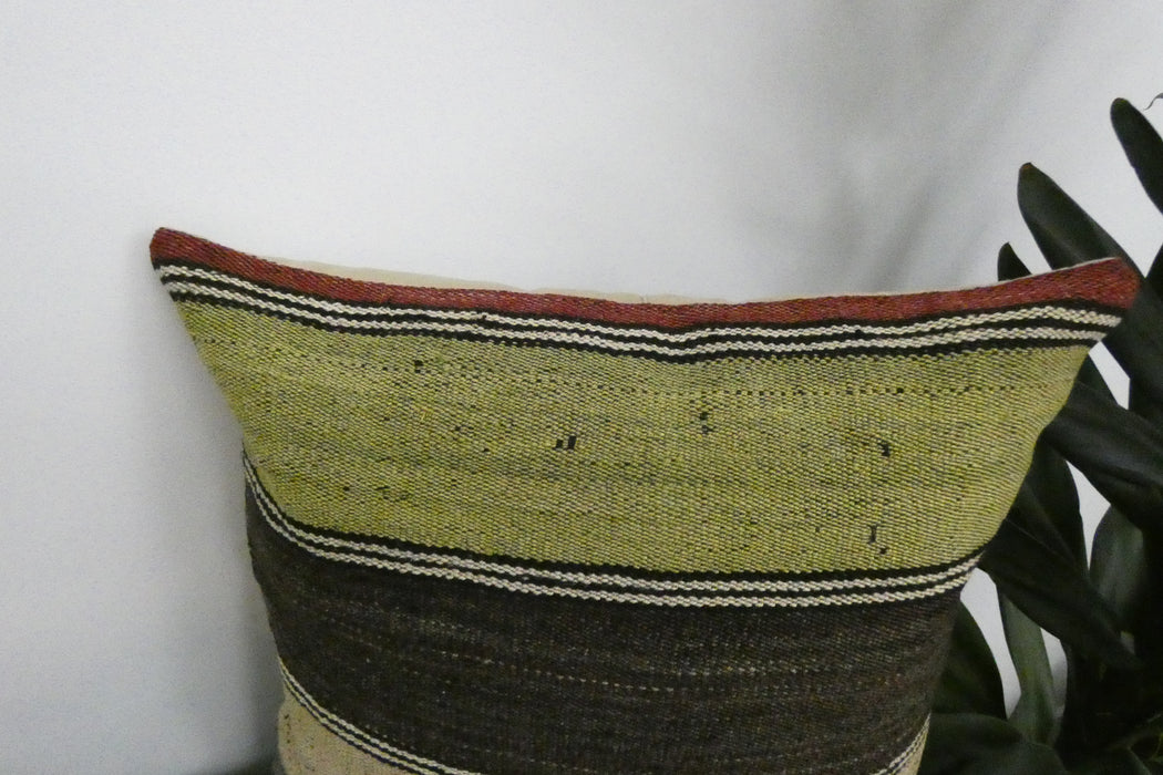 Handmade Turkish Kilim Cushion Cover 40 x 40cm with Insert | Original Anatolian Kilim | Organic Cotton Backing | TK26-C938- Rugs Direct