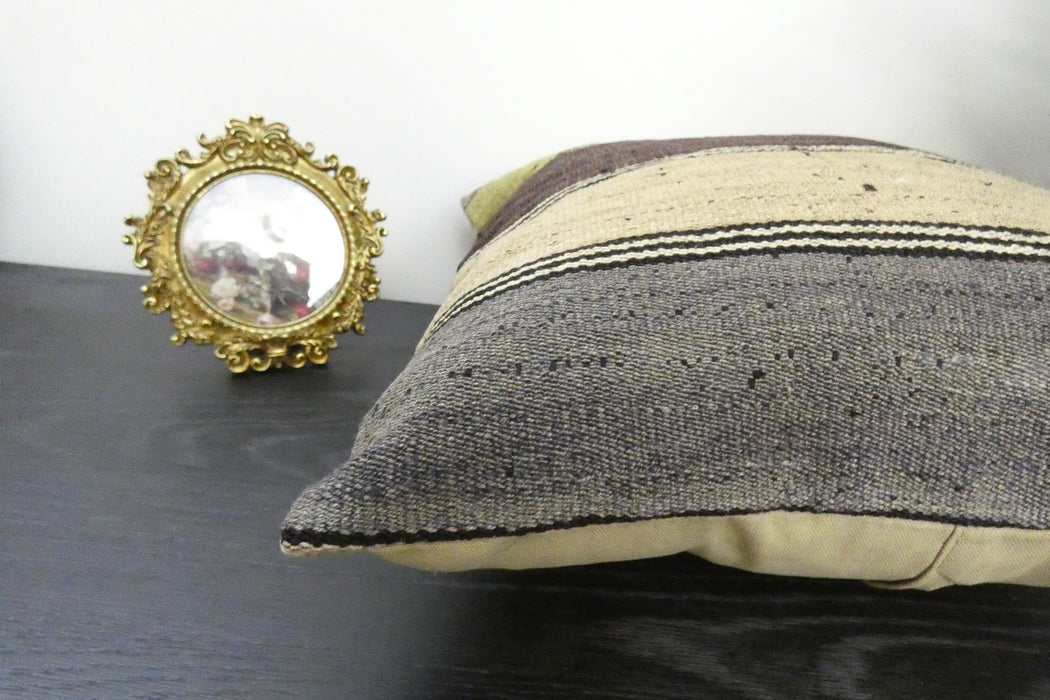 Handmade Turkish Kilim Cushion Cover 40 x 40cm with Insert | Original Anatolian Kilim | Organic Cotton Backing | TK26-C938- Rugs Direct