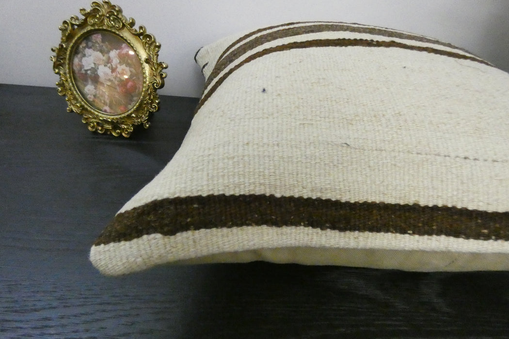Handmade Turkish Kilim Cushion Cover 40 x 40cm with Insert | Original Anatolian Kilim | Organic Cotton Backing | TK26-C937-Rugs Direct