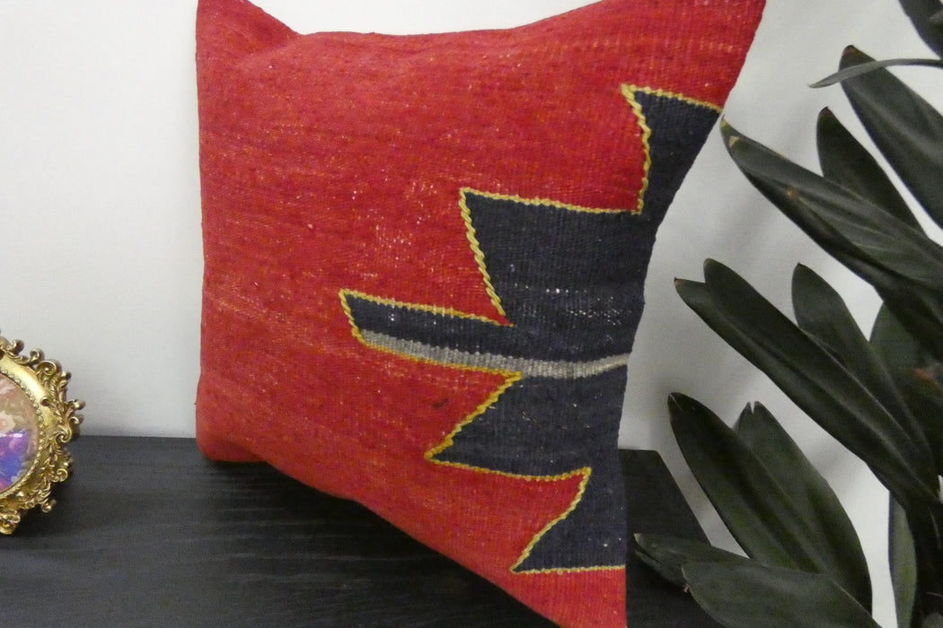 Handmade Turkish Kilim Cushion Cover 40 x 40cm with Insert | Original Anatolian Kilim | Organic Cotton Backing | TK26-C936- Rugs Direct