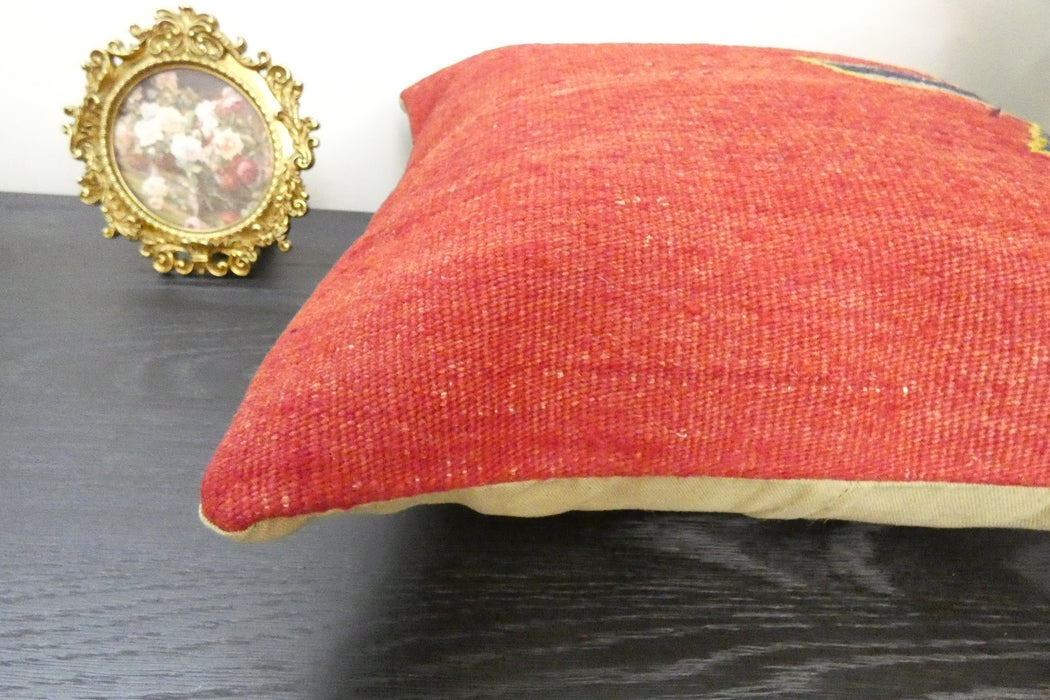 Handmade Turkish Kilim Cushion Cover 40 x 40cm with Insert | Original Anatolian Kilim | Organic Cotton Backing | TK26-C936- Rugs Direct