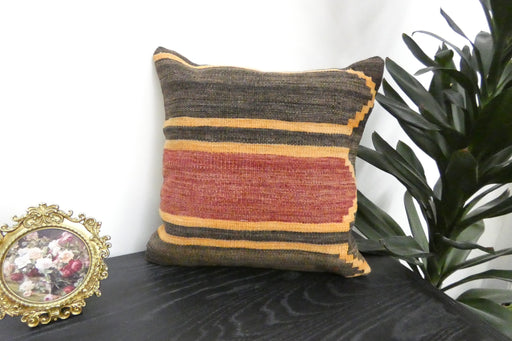 Handmade Turkish Kilim Cushion Cover 40 x 40cm with Insert | Original Anatolian Kilim | Organic Cotton Backing | TK26-C930- Rugs Direct 