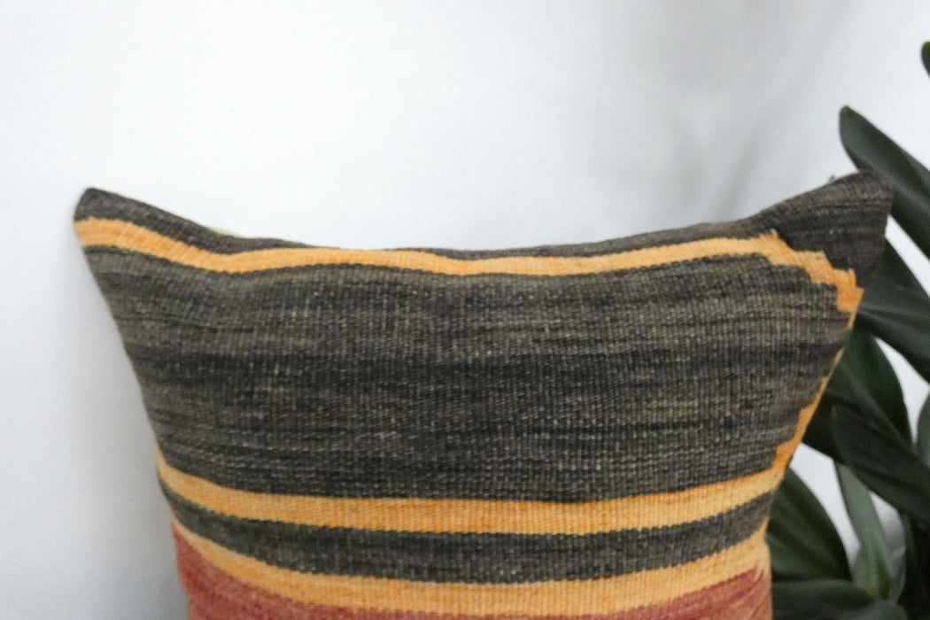 Handmade Turkish Kilim Cushion Cover 40 x 40cm with Insert | Original Anatolian Kilim | Organic Cotton Backing | TK26-C930- Rugs Direct 