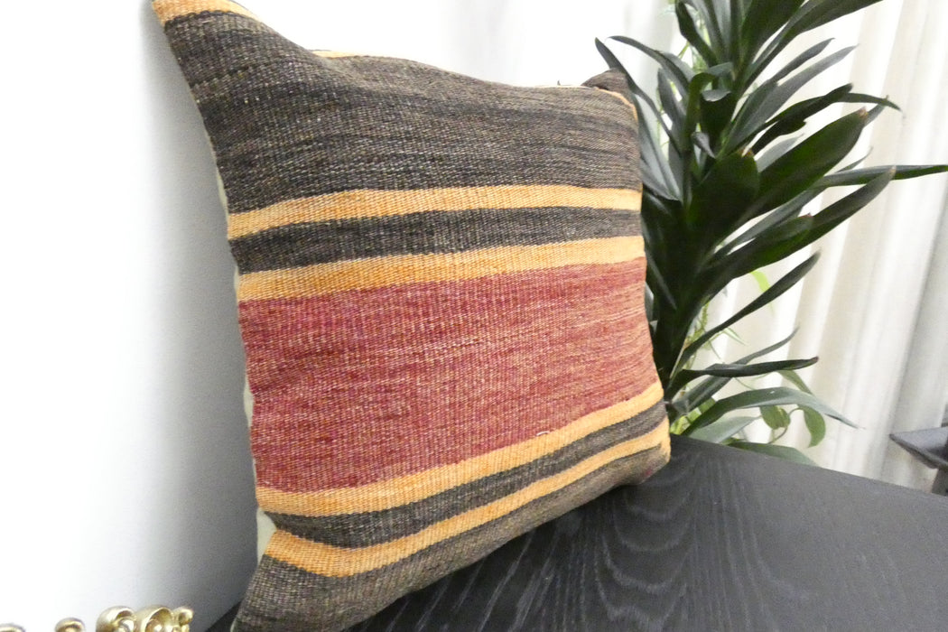 Handmade Turkish Kilim Cushion Cover 40 x 40cm with Insert | Original Anatolian Kilim | Organic Cotton Backing | TK26-C930- Rugs Direct 