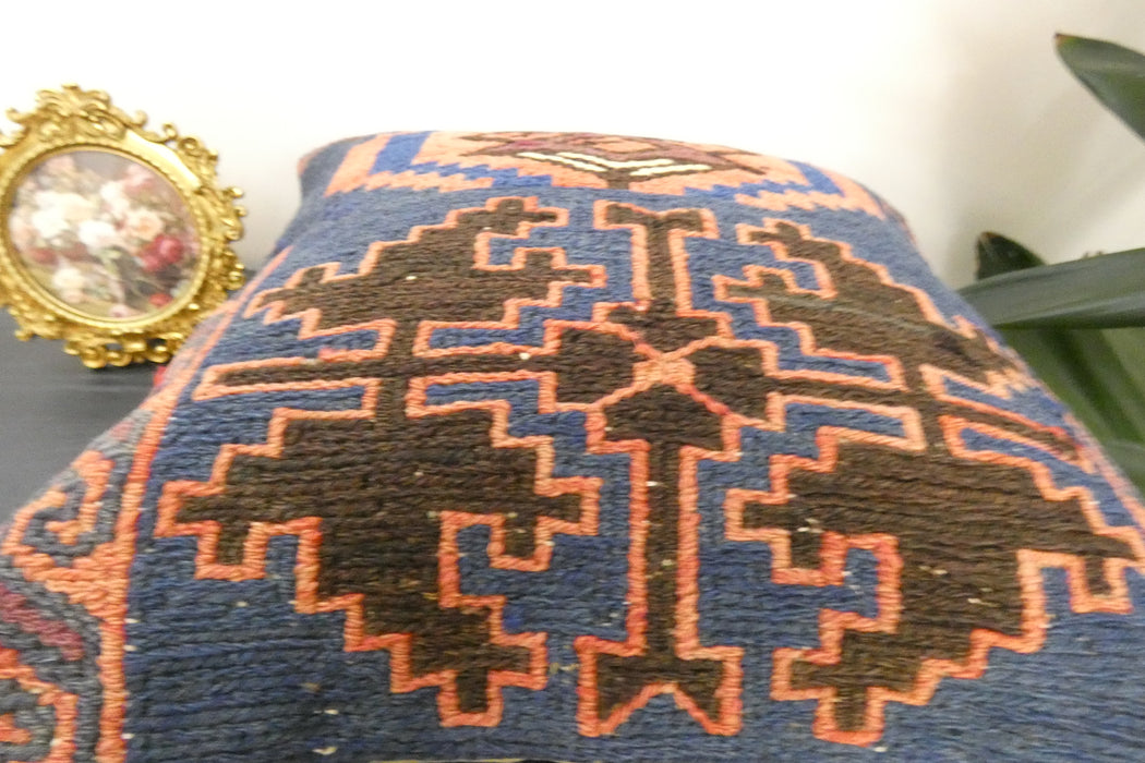 Handmade Turkish Kilim Cushion Cover 40 x 40cm with Insert | Original Anatolian Kilim | Organic Cotton Backing | TK26-C934- Rugs Direct 