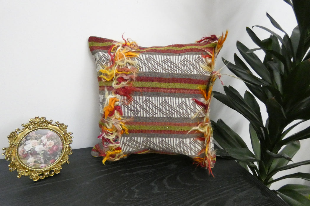 Handmade Turkish Kilim Cushion Cover 40 x 40cm with Insert | Original Anatolian Kilim | Organic Cotton Backing | TK26-C929- Rugs Direct 