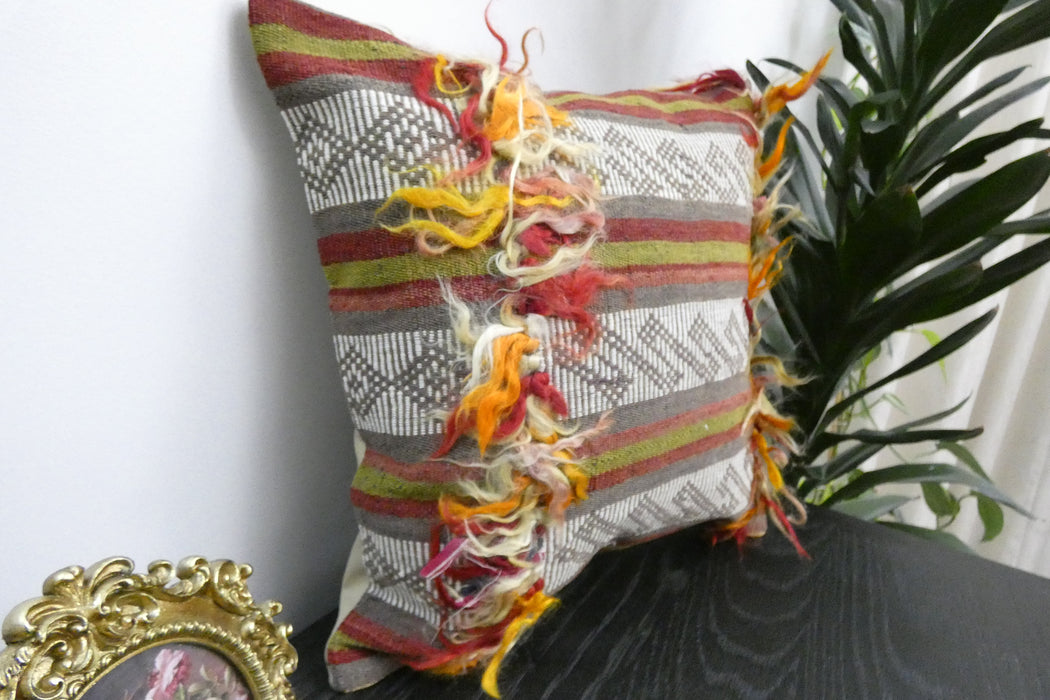 Handmade Turkish Kilim Cushion Cover 40 x 40cm with Insert | Original Anatolian Kilim | Organic Cotton Backing | TK26-C929- Rugs Direct 