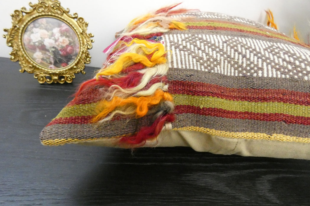 Handmade Turkish Kilim Cushion Cover 40 x 40cm with Insert | Original Anatolian Kilim | Organic Cotton Backing | TK26-C929- Rugs Direct 