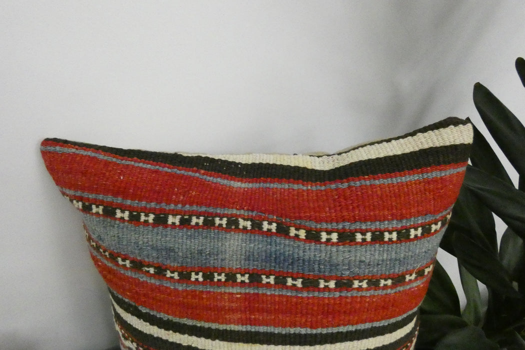 Handmade Turkish Kilim Cushion Cover 40 x 40cm with Insert | Original Anatolian Kilim | Organic Cotton Backing | TK26-C946- Rugs Direct 
