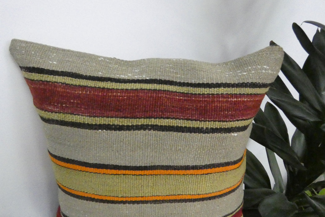 Handmade Turkish Kilim Cushion Cover 40 x 40cm with Insert | Original Anatolian Kilim | Organic Cotton Backing | TK26-C940- Rugs Direct 