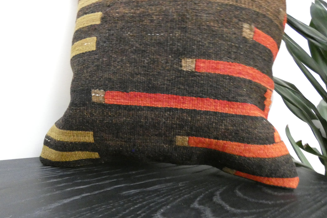 Handmade Turkish Kilim Cushion Cover 40 x 40cm with Insert | Original Anatolian Kilim | Organic Cotton Backing | TK26-C945- Rugs Direct 