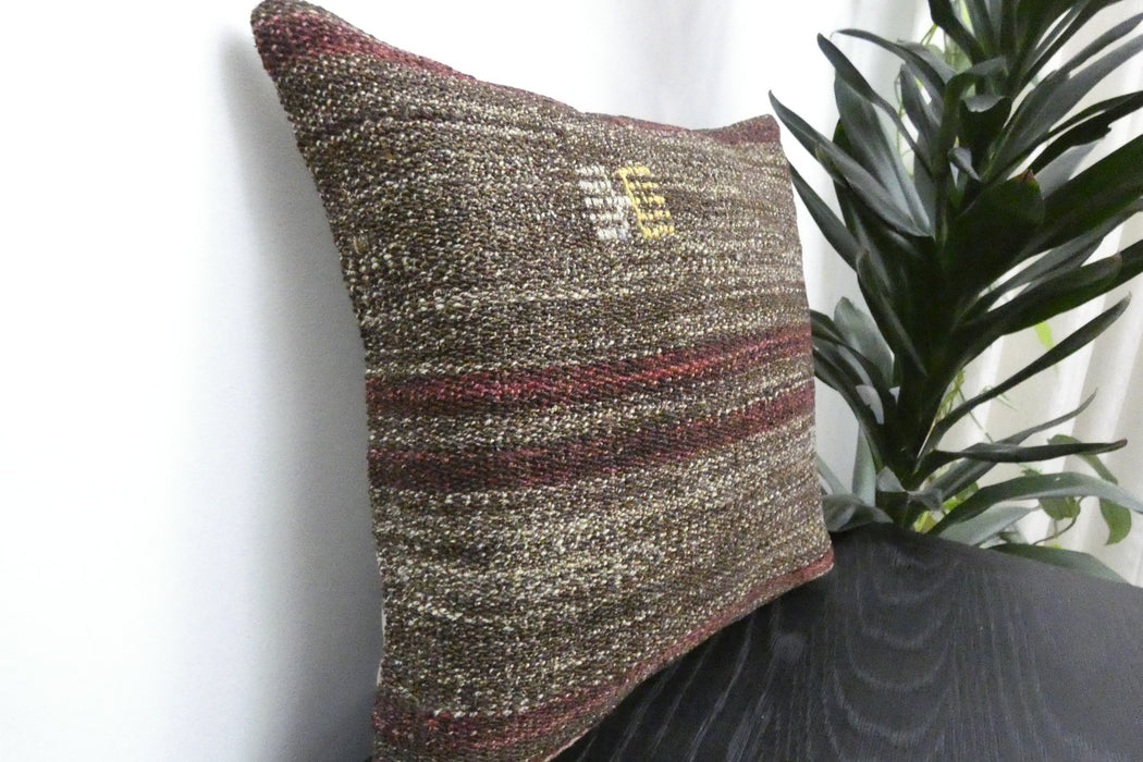 Handmade Turkish Kilim Cushion Cover 40 x 40cm with Insert | Original Anatolian Kilim | Organic Cotton Backing | TK26-C941- Rugs Direct 